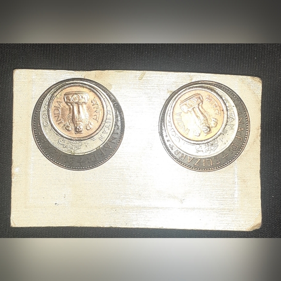Vintage Layered Coin Clip On Earrings - Picture 1 of 5